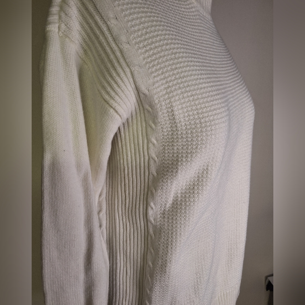 Talbots Ivory Cable Knit Turtleneck Sweater Size Sp